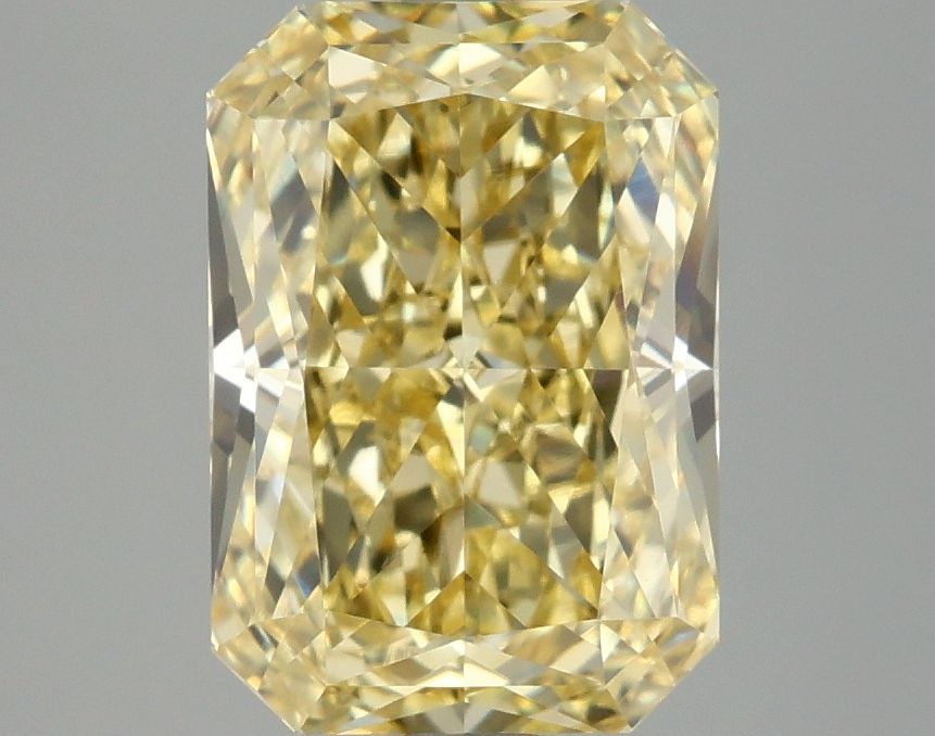 Lab-Grown Radiant Diamond - 3.02 Carats, Fancy Vivid Yellow Color, VVS2 Clarity - Certified by IGI - Report Number: LG671440682