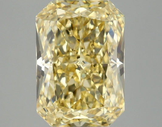 Lab-Grown Radiant Diamond - 3.02 Carats, Fancy Vivid Yellow Color, VVS2 Clarity - Certified by IGI - Report Number: LG671440682