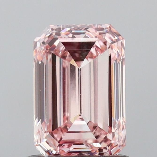 Lab-Grown Emerald Diamond - 1.23 Carats, Fancy Pink Color, VS2 Clarity - Certified by IGI - Report Number: LG667449304
