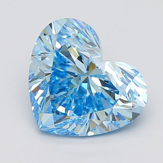 Lab-Grown Heart Diamond - 5.03 Carats, Fancy Vivid Blue Color, VS1 Clarity - Certified by IGI - Report Number: LG670477685