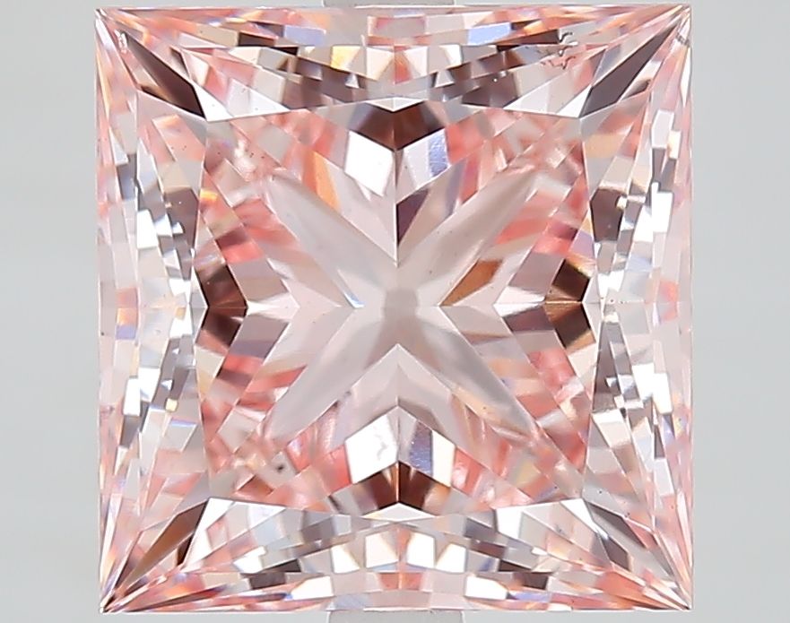 Lab-Grown Princess Diamond - 5.99 Carats, Fancy Intense Pink Color, VS1 Clarity - Certified by IGI - Report Number: LG633497883