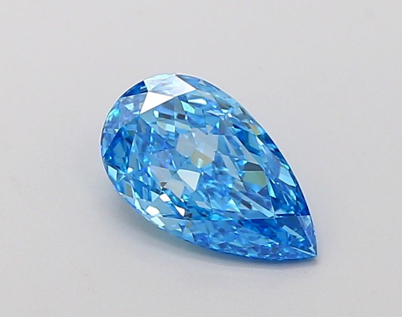 Lab-Grown Pear Diamond - 1.13 Carats, Fancy Vivid Blue Color, VVS2 Clarity - Certified by IGI - Report Number: LG665424041