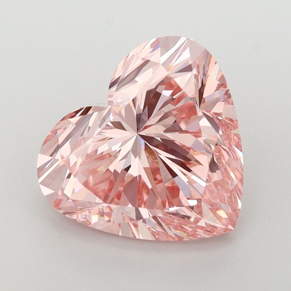Lab-Grown Heart Diamond - 3.57 Carats, Fancy Vivid Pink Color, VVS2 Clarity - Certified by IGI - Report Number: LG584356819
