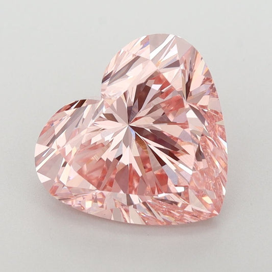 Lab-Grown Heart Diamond - 3.57 Carats, Fancy Vivid Pink Color, VVS2 Clarity - Certified by IGI - Report Number: LG584356819