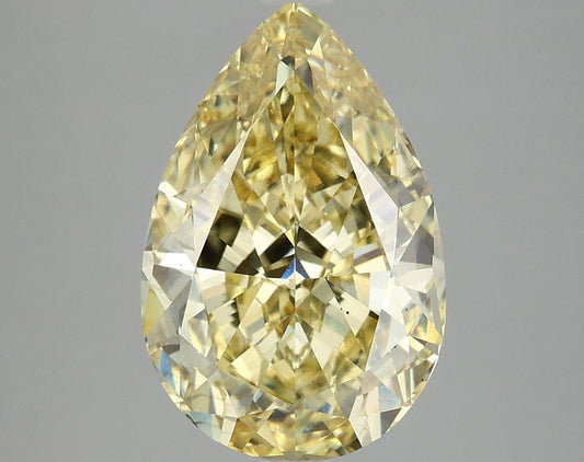 Lab-Grown Pear Diamond - 5.0 Carats, Fancy Vivid Yellow Color, VS2 Clarity - Certified by IGI - Report Number: LG671489152