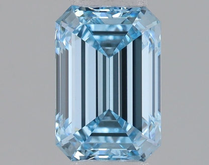 Lab-Grown Emerald Diamond - 0.97 Carats, Fancy Intense Blue Color, VVS1 Clarity - Certified by IGI - Report Number: LG680534530