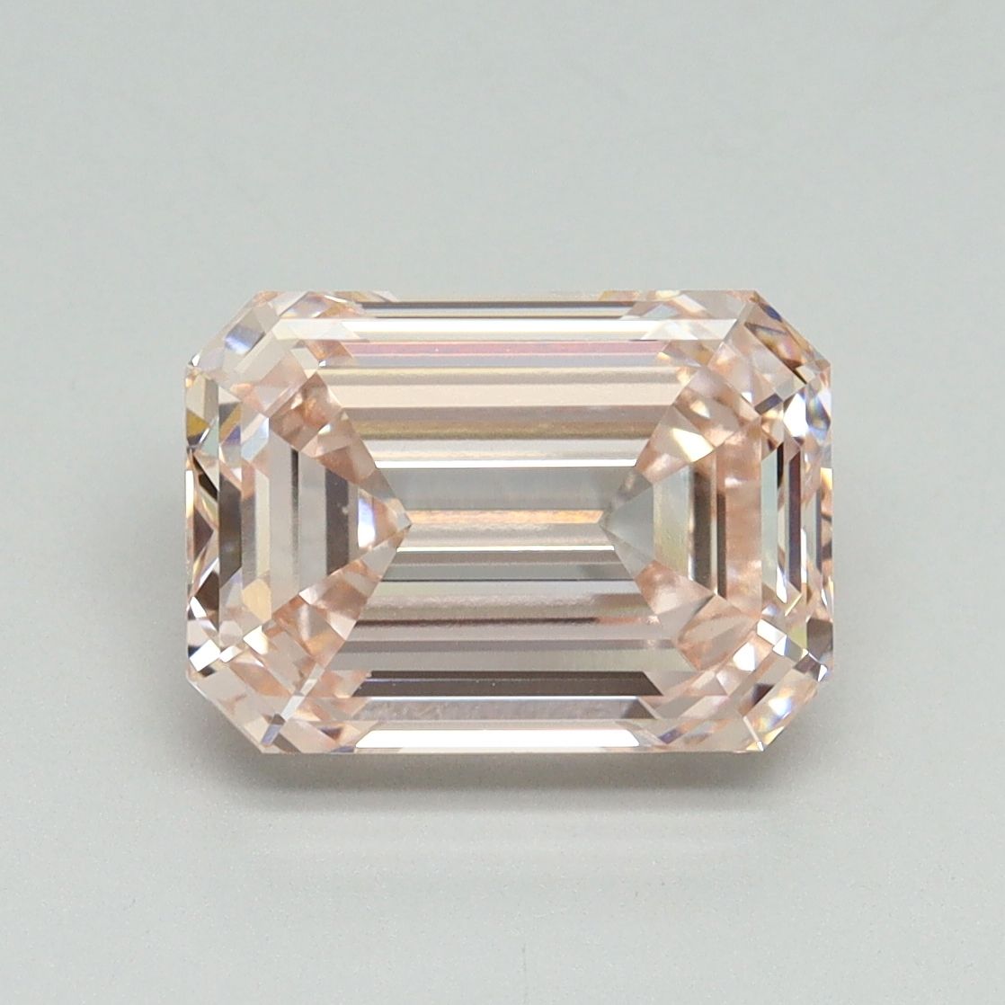 Lab-Grown Emerald Diamond - 3.1 Carats, Fancy Pink Color, VVS2 Clarity - Certified by IGI - Report Number: LG647475875