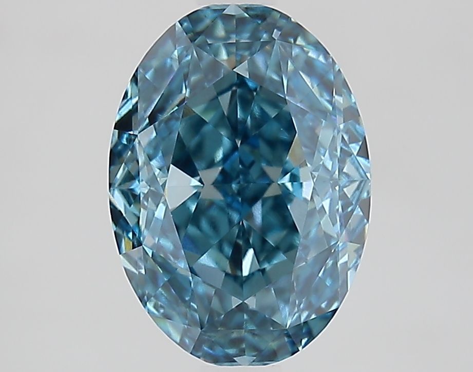Lab-Grown Oval Diamond - 2.52 Carats, Fancy Vivid Blue Color, VVS2 Clarity - Certified by IGI - Report Number: LG657423110