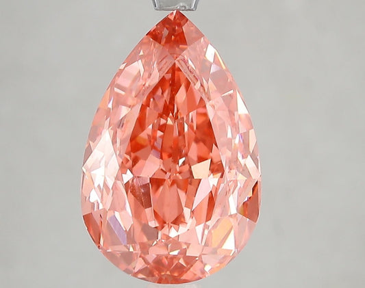 Lab-Grown Pear Diamond - 4.56 Carats, Fancy Vivid Pink Color, VVS2 Clarity - Certified by IGI - Report Number: LG666431777