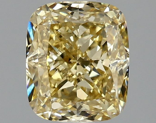 Lab-Grown Cushion Diamond - 2.06 Carats, Fancy Intense Yellow Color, VS1 Clarity - Certified by IGI - Report Number: LG663405752