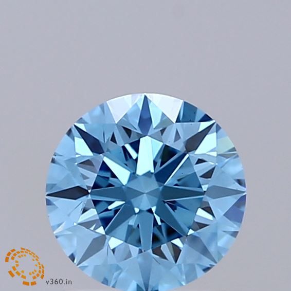 Lab-Grown Round Diamond - 1.01 Carats, Fancy Vivid Blue Color, VS1 Clarity - Certified by IGI - Report Number: LG669438649