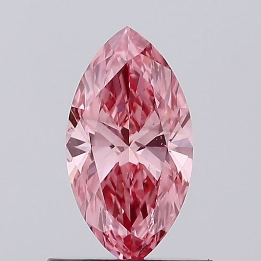 Lab-Grown Marquise Diamond - 0.55 Carats, Fancy Vivid Pink Color, VS2 Clarity - Certified by IGI - Report Number: LG636476043