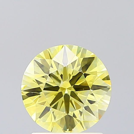 Lab-Grown Round Diamond - 1.5 Carats, Fancy Yellow Color, VS2 Clarity - Certified by IGI - Report Number: LG623485842