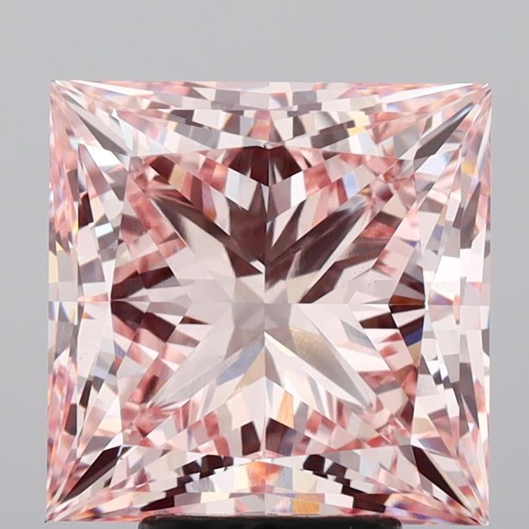 Lab-Grown Princess Diamond - 6.92 Carats, Fancy Intense Pink Color, VS1 Clarity - Certified by IGI - Report Number: LG626459495