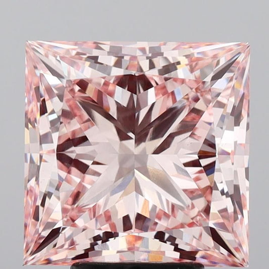 Lab-Grown Princess Diamond - 6.92 Carats, Fancy Intense Pink Color, VS1 Clarity - Certified by IGI - Report Number: LG626459495