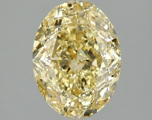 Lab-Grown Oval Diamond - 2.02 Carats, Fancy Vivid Yellow Color, VVS2 Clarity - Certified by IGI - Report Number: LG670441606