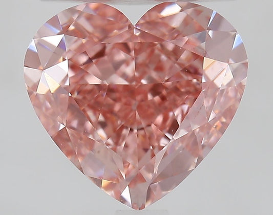 Lab-Grown Heart Diamond - 2.53 Carats, Fancy Intense Pink Color, VVS2 Clarity - Certified by IGI - Report Number: LG662471745