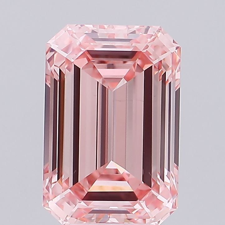 Lab-Grown Emerald Diamond - 5.02 Carats, Fancy Intense Pink Color, VVS2 Clarity - Certified by IGI - Report Number: LG688518148
