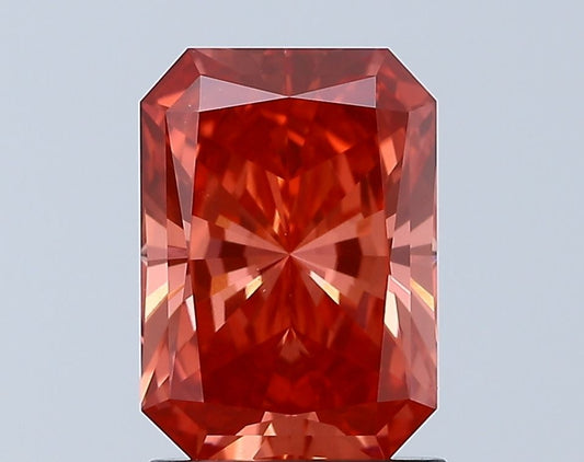 Lab-Grown Radiant Diamond - 1.55 Carats, Fancy Deep Pink Color, VVS2 Clarity - Certified by IGI - Report Number: LG638434501