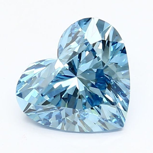 Lab-Grown Heart Diamond - 2.05 Carats, Fancy Vivid Blue Color, VVS2 Clarity - Certified by IGI - Report Number: LG648491412