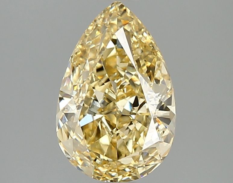 Lab-Grown Pear Diamond - 2.04 Carats, Fancy Intense Yellow Color, VVS2 Clarity - Certified by IGI - Report Number: LG662416005