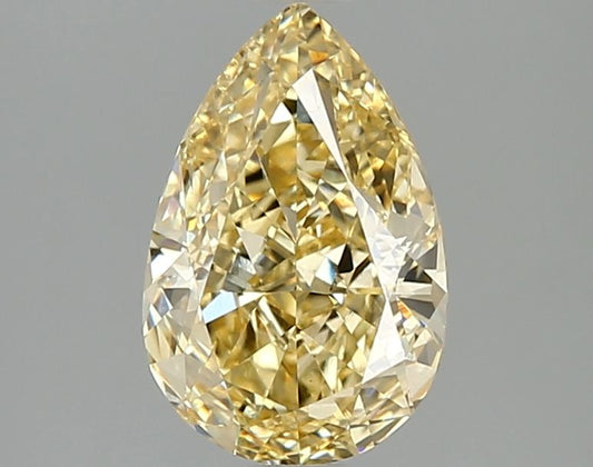 Lab-Grown Pear Diamond - 2.04 Carats, Fancy Intense Yellow Color, VVS2 Clarity - Certified by IGI - Report Number: LG662416005