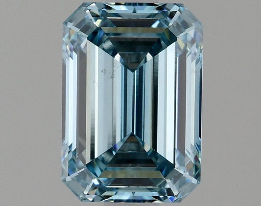 Lab-Grown Emerald Diamond - 1.51 Carats, Fancy Vivid Blue Color, VS2 Clarity - Certified by IGI - Report Number: LG636422451