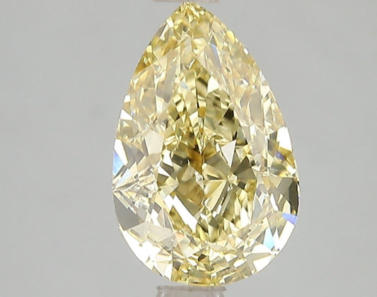 Lab-Grown Pear Diamond - 2.56 Carats, Fancy Vivid Yellow Color, VVS2 Clarity - Certified by IGI - Report Number: LG671494878