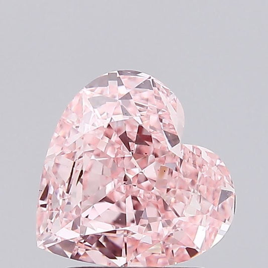 Lab-Grown Heart Diamond - 2.52 Carats, Fancy Vivid Pink Color, VS1 Clarity - Certified by IGI - Report Number: LG677578672