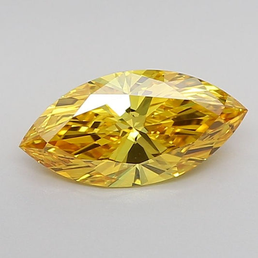 Lab-Grown Marquise Diamond - 1.53 Carats, Fancy Vivid Yellow Color, VVS2 Clarity - Certified by IGI - Report Number: LG626470552