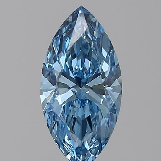 Lab-Grown Marquise Diamond - 1.02 Carats, Fancy Vivid Blue Color, VS1 Clarity - Certified by IGI - Report Number: LG619452221
