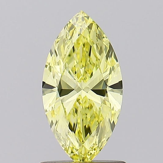 Lab-Grown Marquise Diamond - 1.01 Carats, Fancy Intense Yellow Color, VVS2 Clarity - Certified by IGI - Report Number: LG547271327