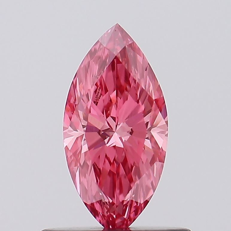 Lab-Grown Marquise Diamond - 0.5 Carats, Fancy Vivid Pink Color, VS1 Clarity - Certified by IGI - Report Number: LG602396979
