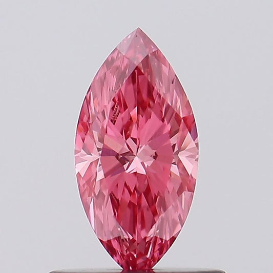 Lab-Grown Marquise Diamond - 0.5 Carats, Fancy Vivid Pink Color, VS1 Clarity - Certified by IGI - Report Number: LG602396979