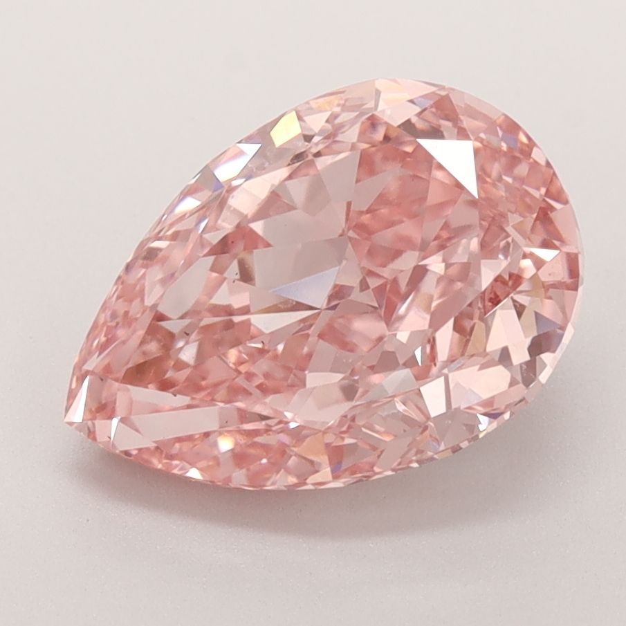 Lab-Grown Pear Diamond - 3.5 Carats, Fancy Vivid Pink Color, VS2 Clarity - Certified by IGI - Report Number: LG592364816