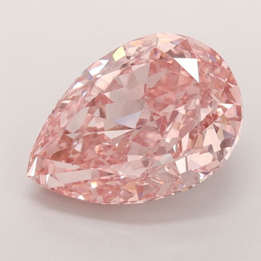 Lab-Grown Pear Diamond - 3.5 Carats, Fancy Vivid Pink Color, VS2 Clarity - Certified by IGI - Report Number: LG592364816