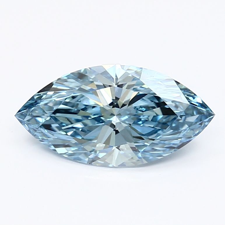 Lab-Grown Marquise Diamond - 1.17 Carats, Fancy Vivid Blue Color, VVS2 Clarity - Certified by IGI - Report Number: LG625496077