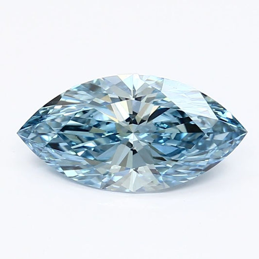 Lab-Grown Marquise Diamond - 1.17 Carats, Fancy Vivid Blue Color, VVS2 Clarity - Certified by IGI - Report Number: LG625496077