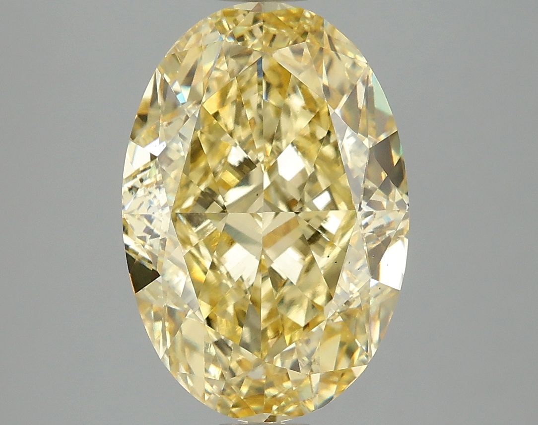 Lab-Grown Oval Diamond - 5.0 Carats, Fancy Vivid Yellow Color, VS2 Clarity - Certified by IGI - Report Number: LG674503490