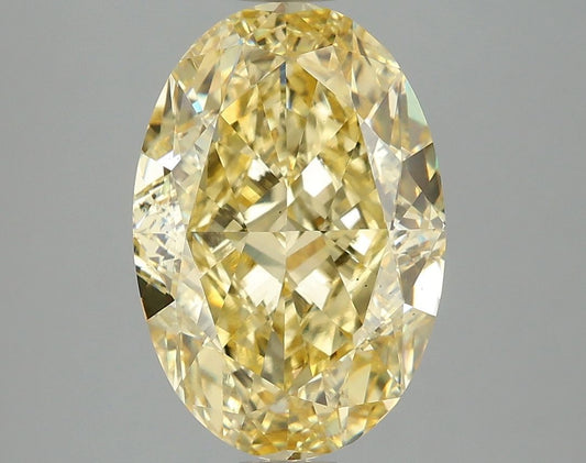 Lab-Grown Oval Diamond - 5.0 Carats, Fancy Vivid Yellow Color, VS2 Clarity - Certified by IGI - Report Number: LG674503490