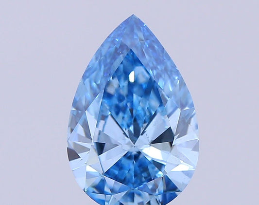 Lab-Grown Pear Diamond - 2.01 Carats, Fancy Vivid Blue Color, VS2 Clarity - Certified by IGI - Report Number: LG648407300