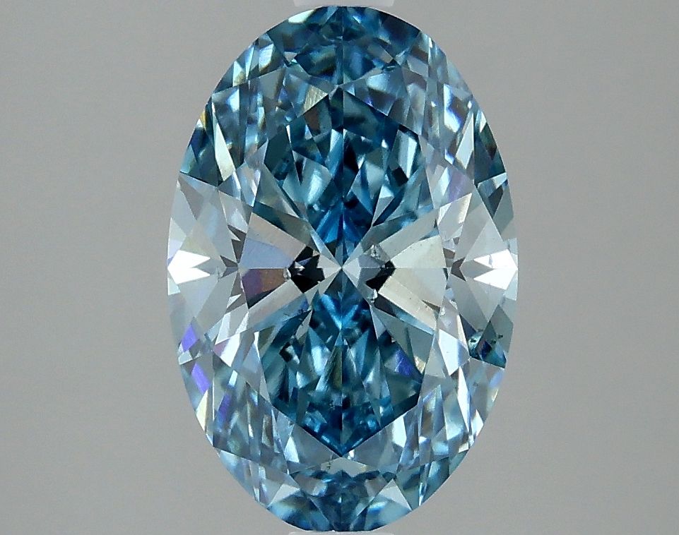 Lab-Grown Oval Diamond - 2.52 Carats, Fancy Vivid Blue Color, VS2 Clarity - Certified by IGI - Report Number: LG635403186