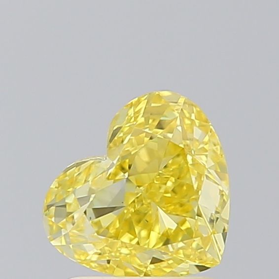Lab-Grown Heart Diamond - 1.25 Carats, Fancy Vivid Yellow Color, VS1 Clarity - Certified by IGI - Report Number: LG629461916