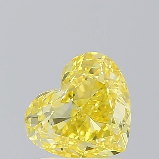 Lab-Grown Heart Diamond - 1.25 Carats, Fancy Vivid Yellow Color, VS1 Clarity - Certified by IGI - Report Number: LG629461916