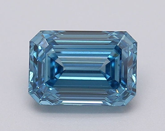 Lab-Grown Emerald Diamond - 1.03 Carats, Fancy Vivid Blue Color, VS1 Clarity - Certified by IGI - Report Number: LG613349403