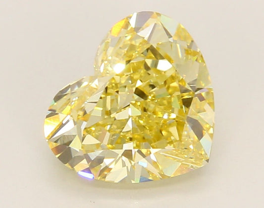 Lab-Grown Heart Diamond - 4.09 Carats, Fancy Intense Yellow Color, VVS2 Clarity - Certified by IGI - Report Number: LG670463628