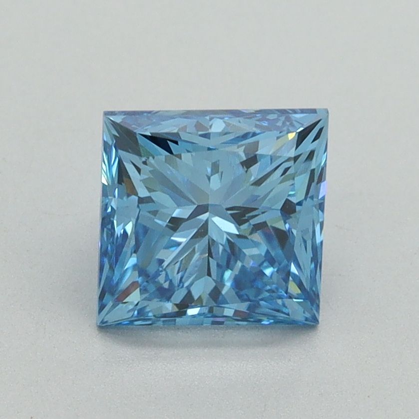 Lab-Grown Princess Diamond - 1.53 Carats, Fancy Vivid Blue Color, VVS2 Clarity - Certified by IGI - Report Number: LG644442195