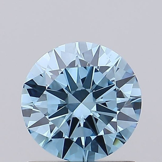 Lab-Grown Round Diamond - 1.01 Carats, Fancy Vivid Blue Color, VVS2 Clarity - Certified by IGI - Report Number: LG685532865