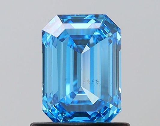 Lab-Grown Emerald Diamond - 1.02 Carats, Fancy Vivid Blue Color, VS2 Clarity - Certified by IGI - Report Number: LG651466188