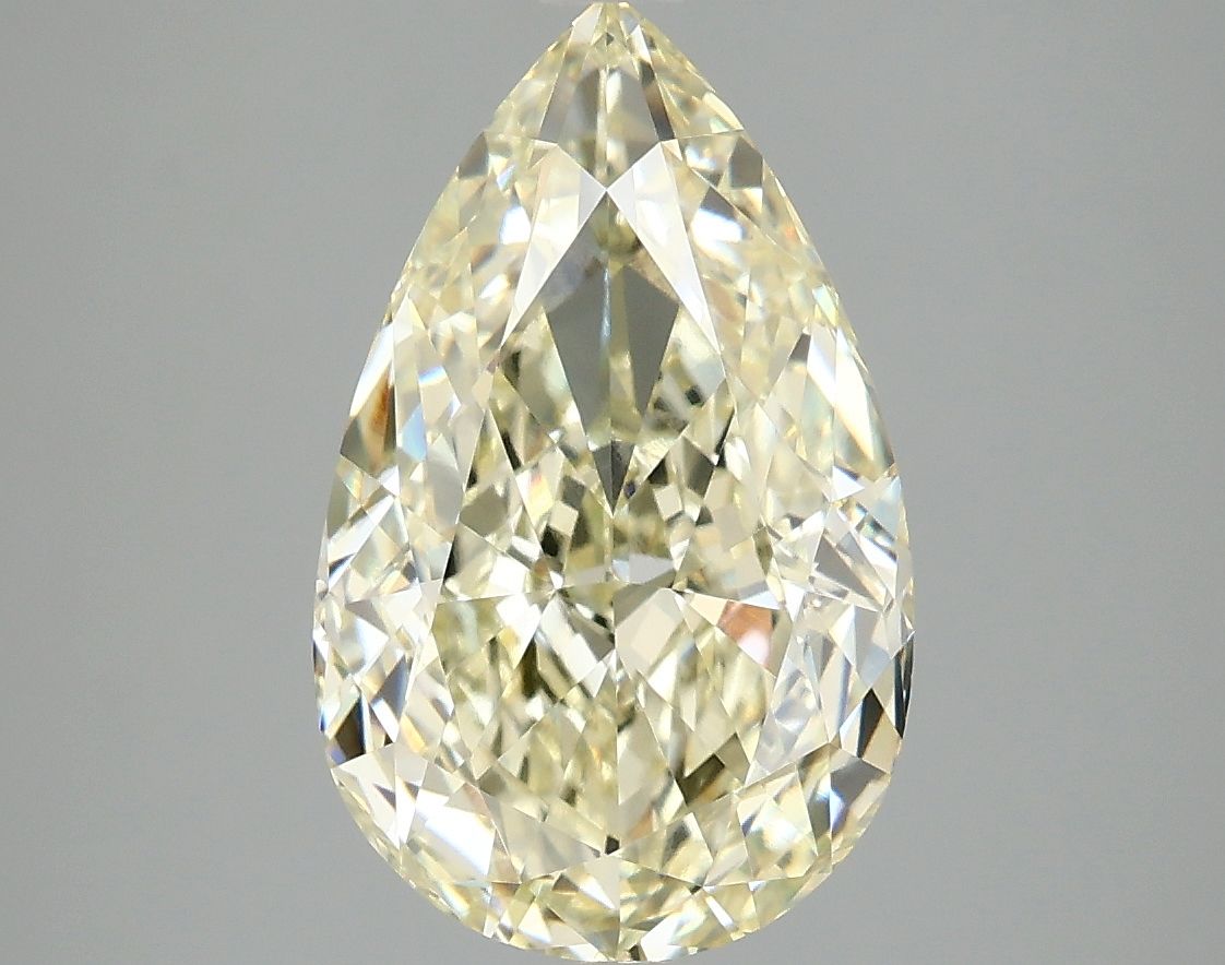 Lab-Grown Pear Diamond - 4.03 Carats, Fancy Yellow Color, VVS2 Clarity - Certified by IGI - Report Number: LG670473162
